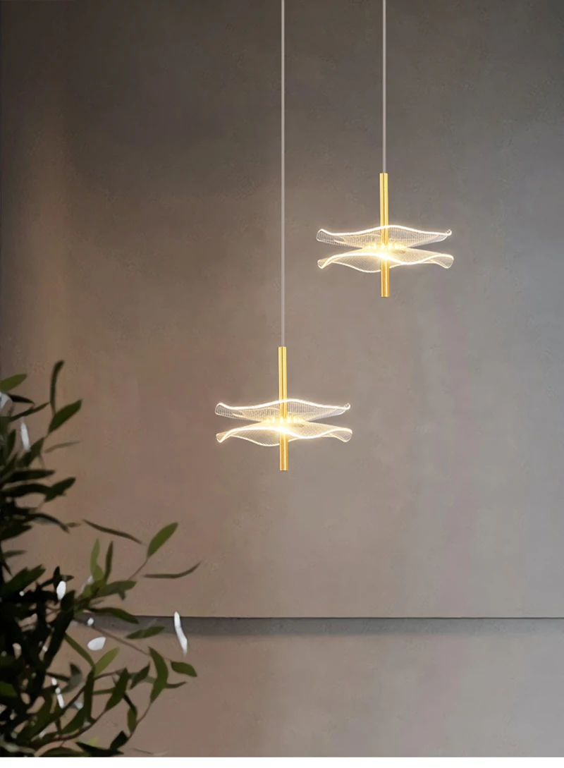 Lámpara colgante LED nórdica, accesorio de iluminación interior, para mesas de comedor, sala de estar, escaleras, decora