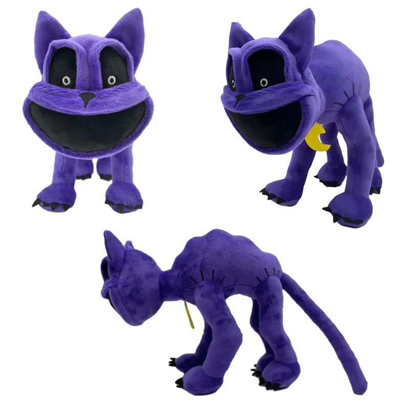 New Style Smiling Critters Terror Purple Cat Plush Toy Smiling Big Mouth Monster Cat Cartoon Stuffe Toy Home Decoration Gift 100 500pcs merry christmas stickers new year party home baking decoration labels gift box decor sticker envelope sealing sticker