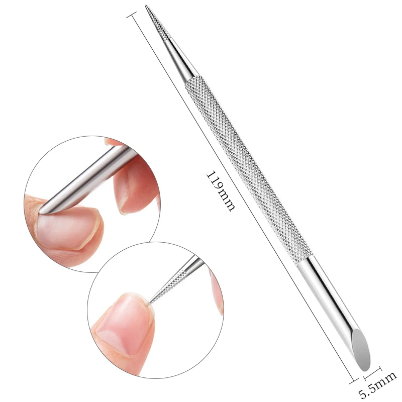 Double-ended Stainless Steel Cuticle Pusher Dead Skin Push Remover Pedicure Manicure Nail Art Cleaner Care Tool Professional nail care kit,manicure tools,manicure pedicure kit,manicure set,nail art pusher,nail manicure tools,manicure pedicure tools,cuticle pusher,dead skin remover