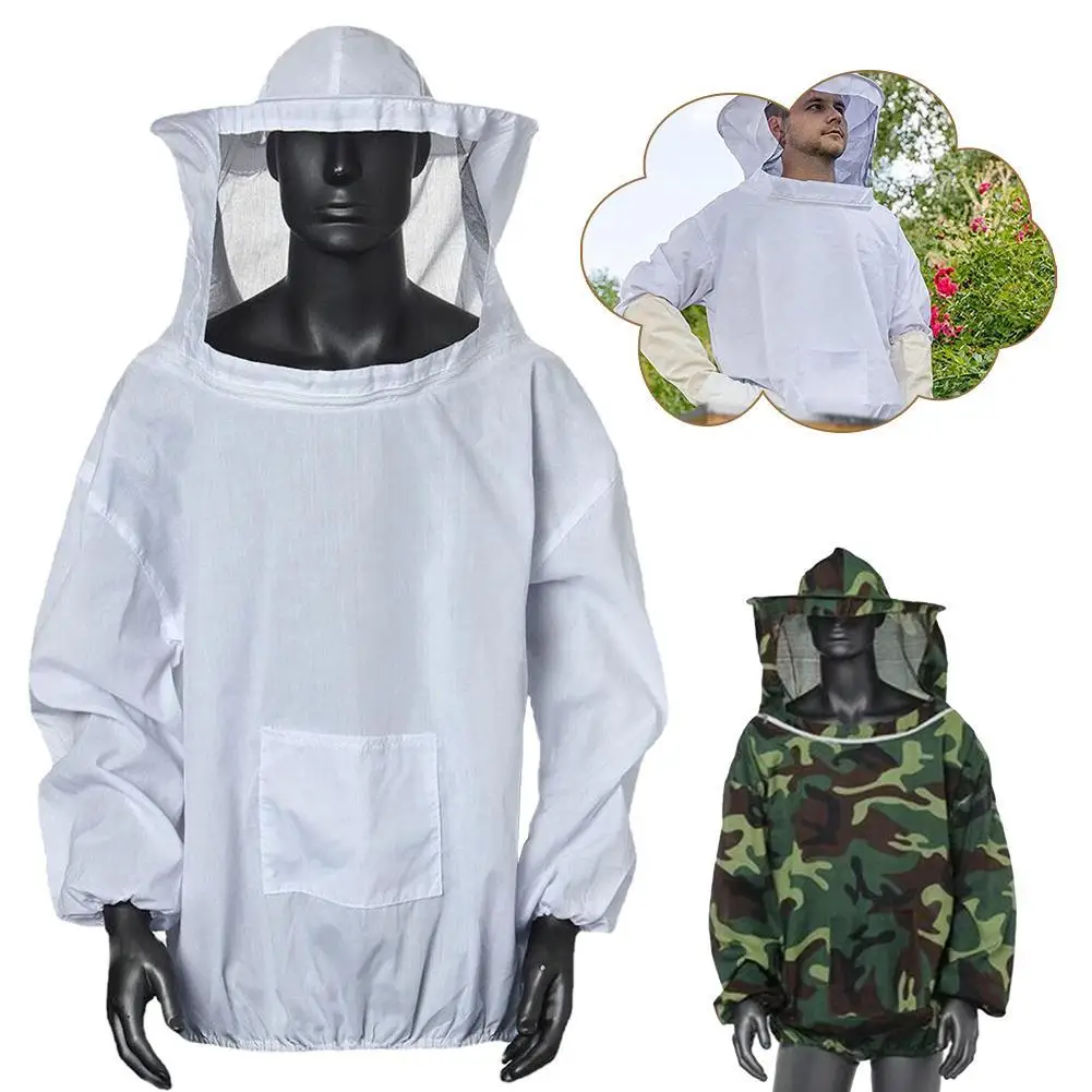 Protective Beekeeping Jacket Veil Smock Equipment Beekeeping Hat Sleeve Beekeeper Suit Apiculture Bee Dress Bee Proof Clothing