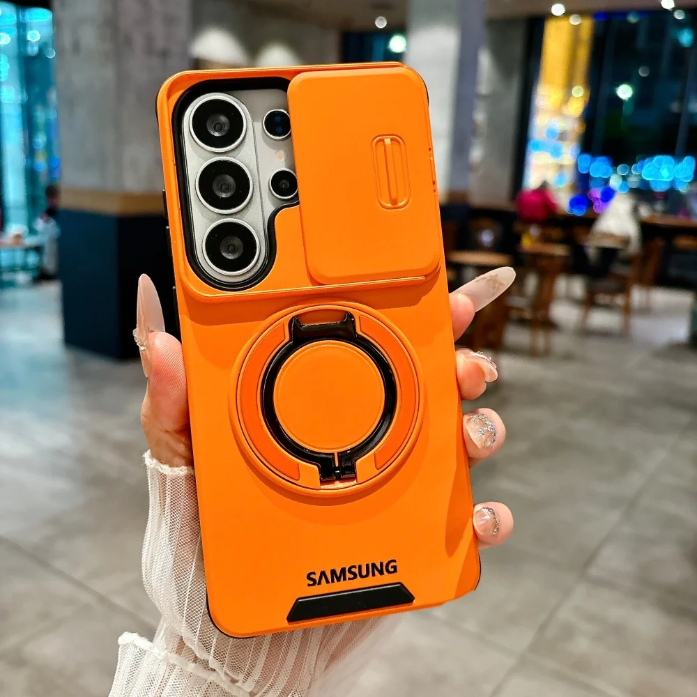 Magnetic Stand Holder Case with Slide Camera Protection - Armor Shockproof Cover
