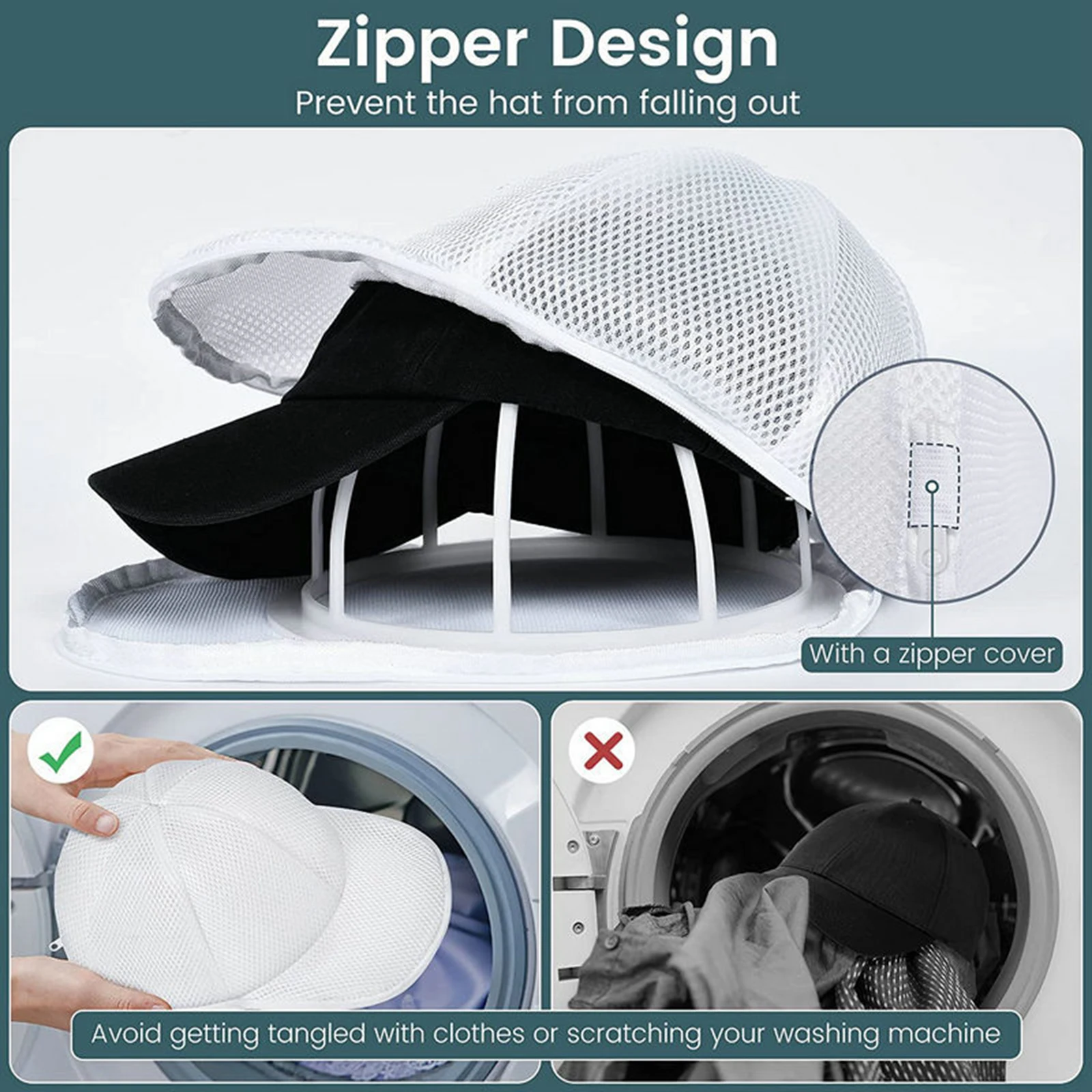 Hat Washer Portable Multifunctional Baseball Cap Cleaner Washing Hat Cage Protector Shaper for Washing Machine or
