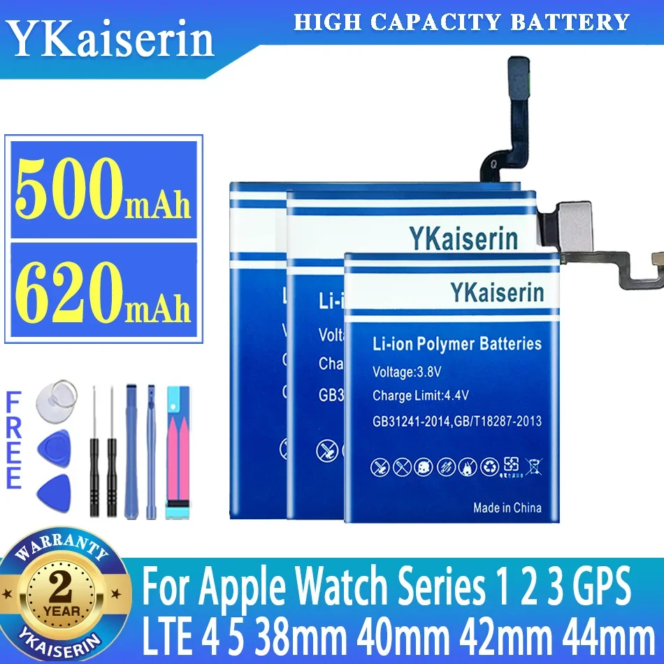 Batteria Ykaiserin Per Apple Watch Iwatch Series1 Series2 Series3 Series4 Series5 Series 1 2 3 4 5 Gps + Lte 38Mm 40Mm 42Mm 44Mm