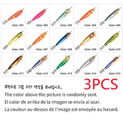 FTK  Luminous Squid Jig Fishing 8cm/10g Wood Shrimp Lure Squid Cuttlefish Jig Lure Bait Fishing Lure Accessories