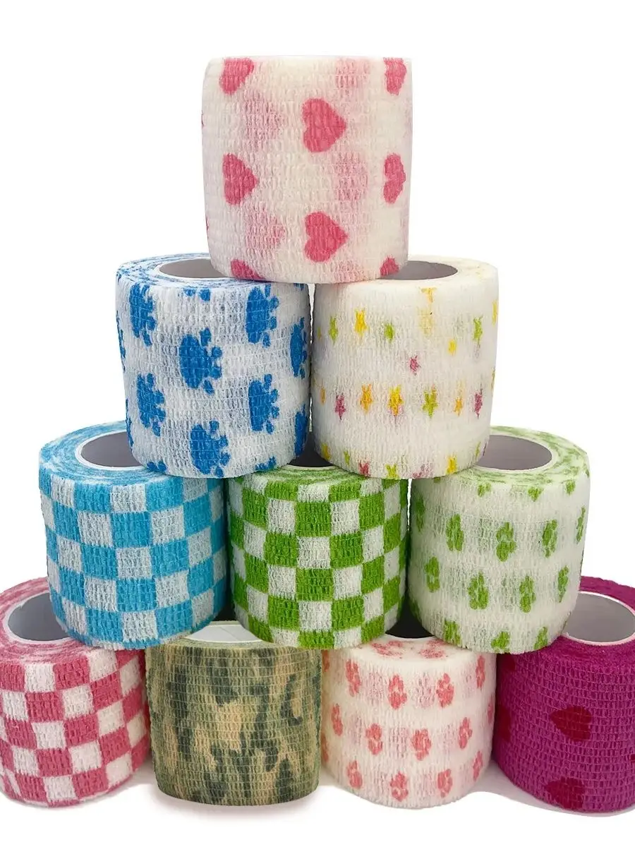 Colorful Printed Self-Adhesive Elastic Bandage Wrap Tape