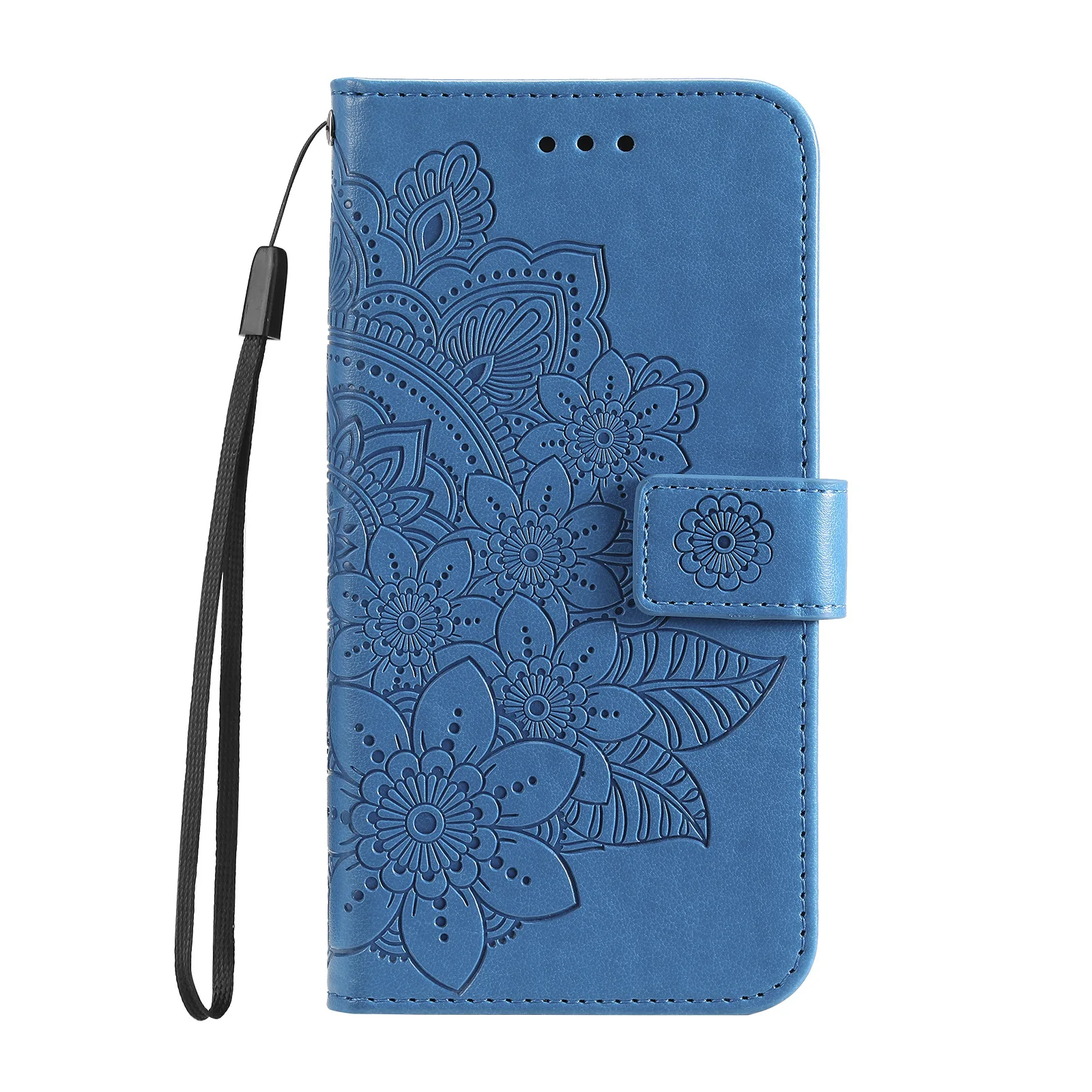 Sunflower Luxury Leather Flip Case with Card Slots & Wrist Strap Wallet Cover