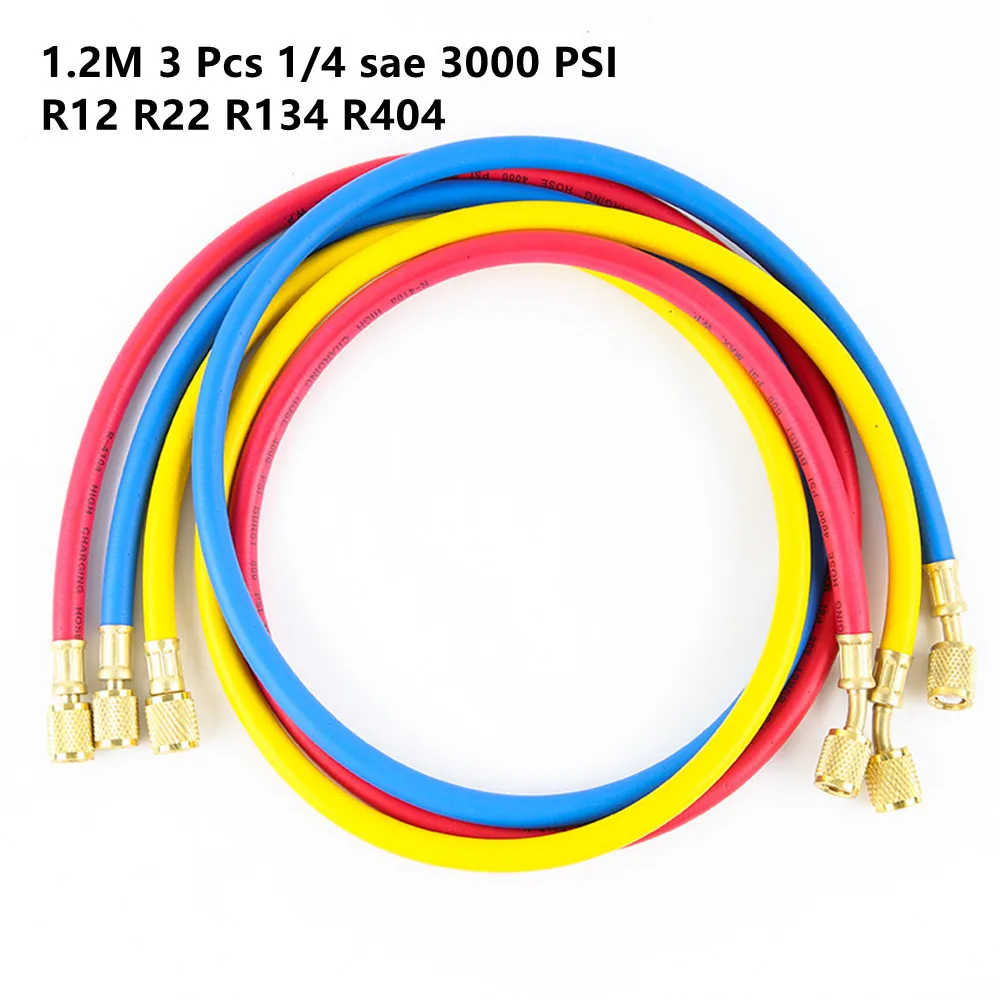 1/4 Sae Refrigerant Charging Hose For R134 R12 R22 R502 R404 Hvac Hoses with Ball Valve Car Air