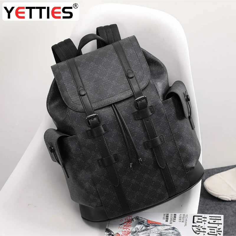 YETTIES New men's printed backpack fashion big computer bag casual large  capacity student schoolbag trendy men travel backpack - AliExpress