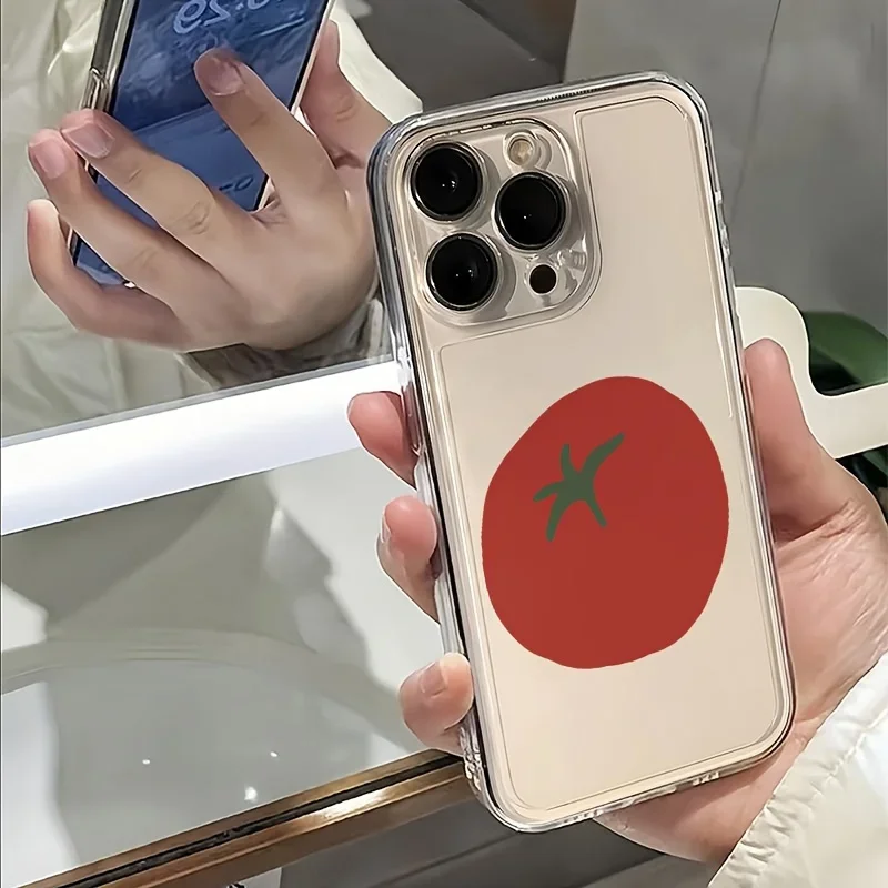 Adorable Tomato Pattern Clear Soft TPU Phone Case