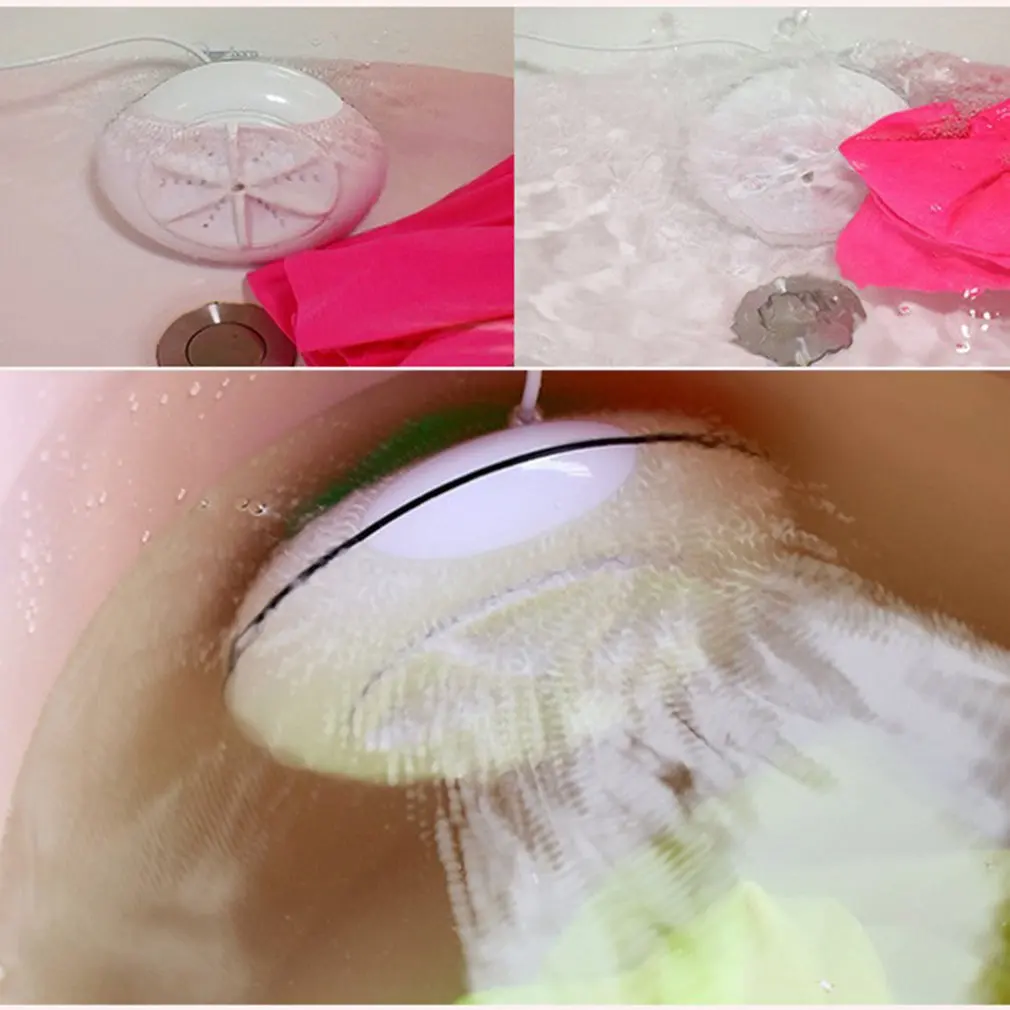 Mini Ultrasonic Washing Machine Portable Turbo Personal Rotating Washer Travel Removes Dirt Washer Clothes Cleaning Machine