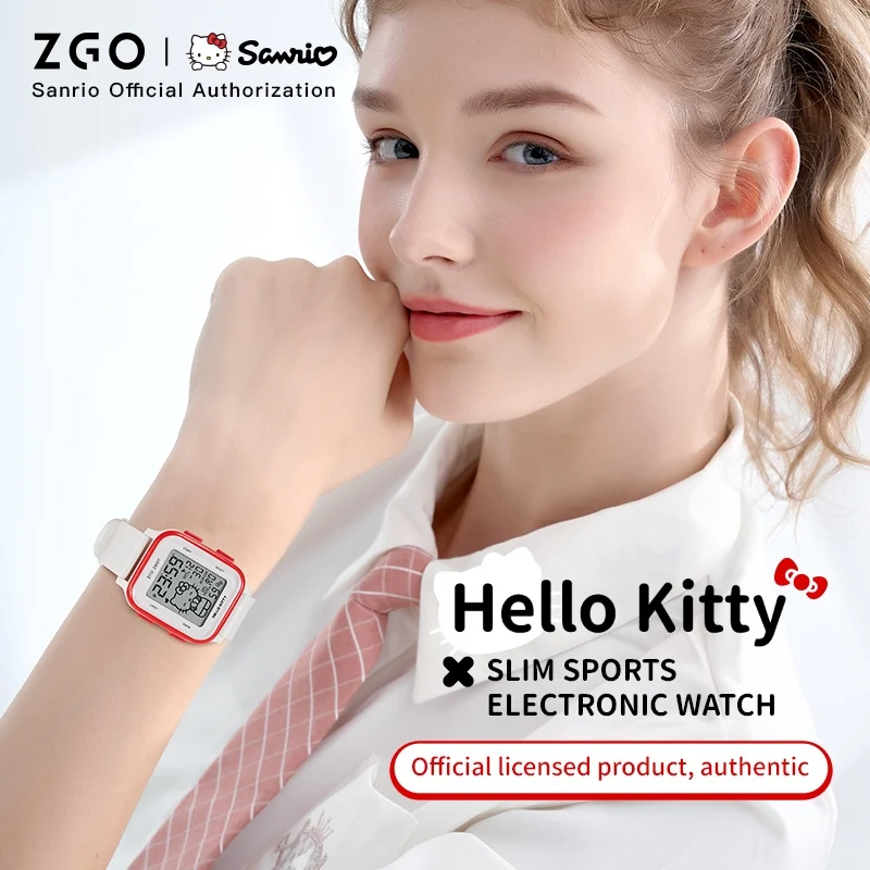 ZGO X Sanrio Hello Kitty Watch For Girls Student Kids' Electronic Watches Waterproof Sports Wristwatch Girl Child Gift Box 878 5