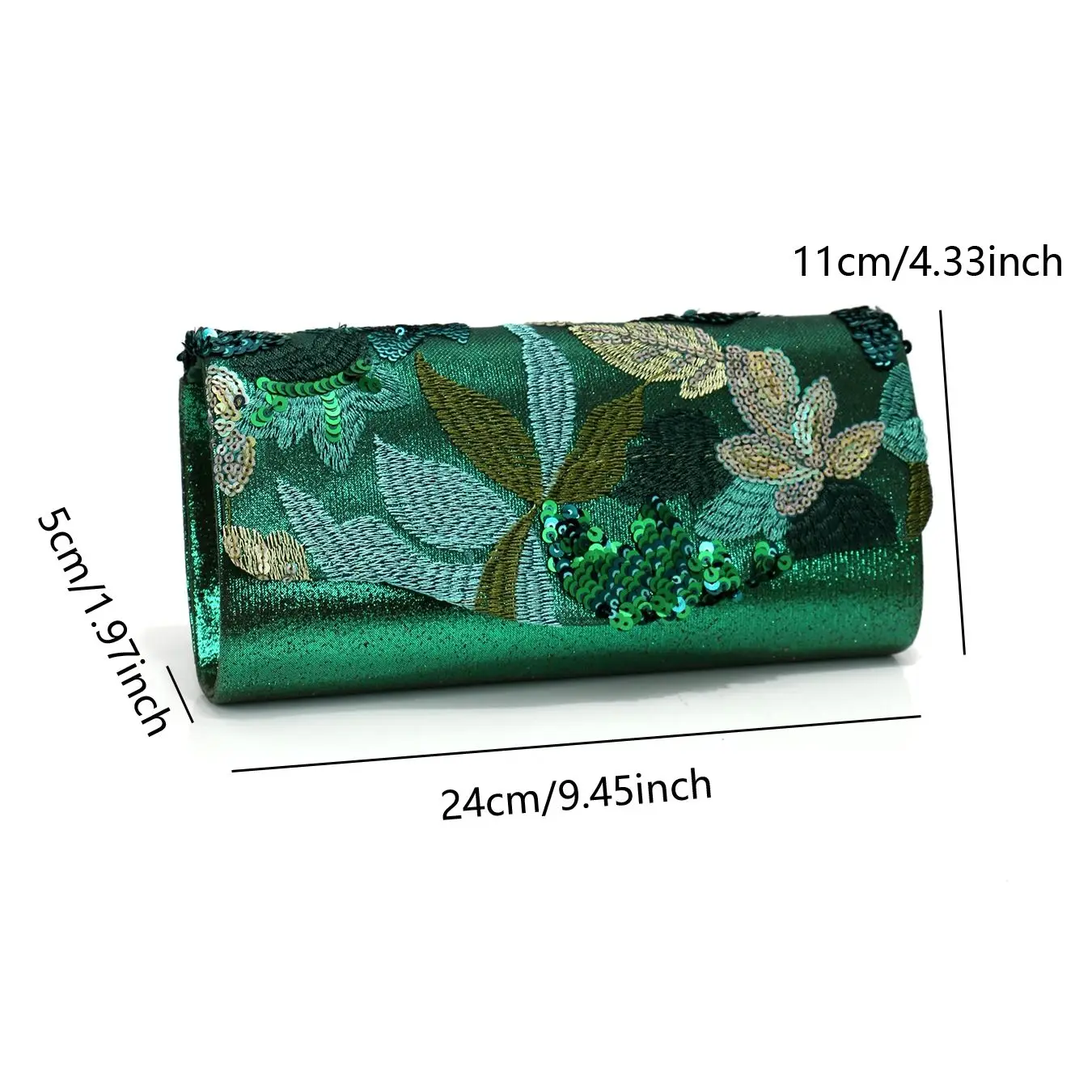 Floral Sequin Embroidery Clutch Bag for Women Party