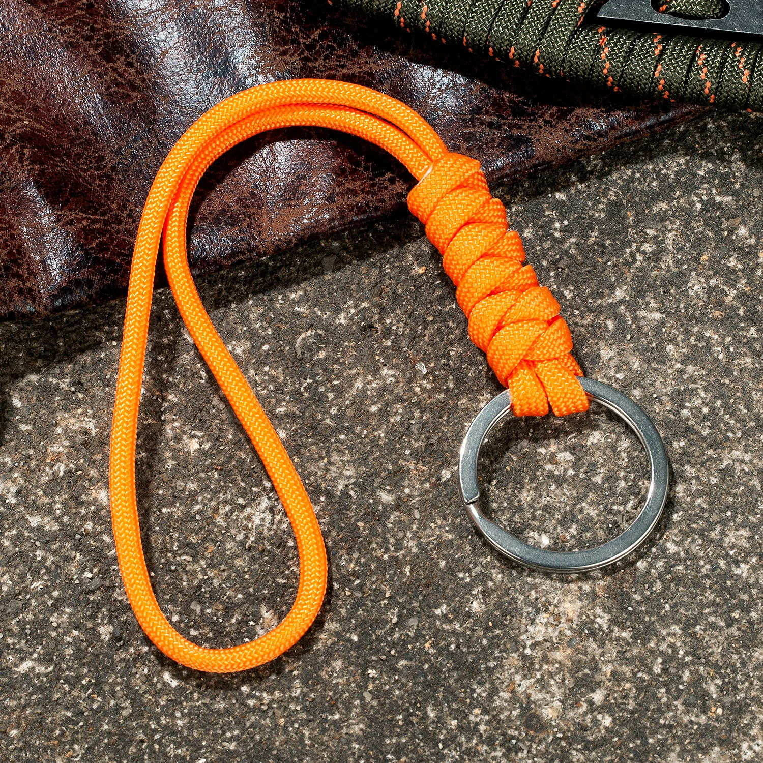 금속 반지 키 체인 야외 비상 Paracord 키에 대 한 강력한 매는 밧줄 스트랩 배낭 땋은 뱀 매듭 우산 밧줄 체인