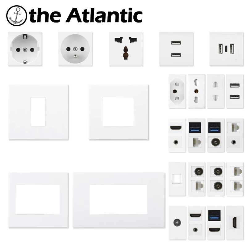 CR1 Series Wall Socket EU Socket France Brazil Spain Socket Type C