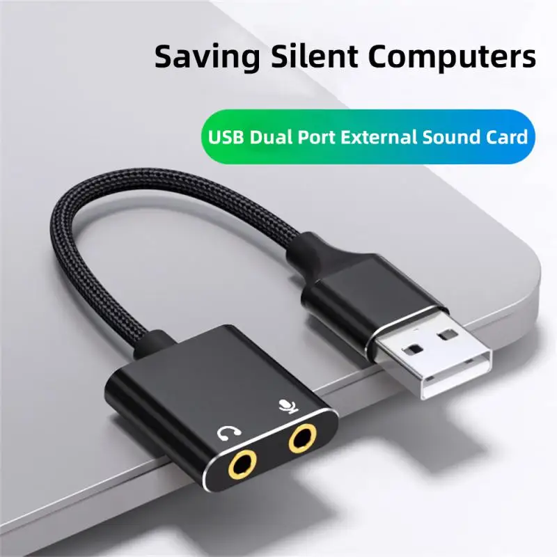 Vention USB 오디오 인터페이스 외부 사운드 카드, 노트북 스피커 이어폰용 USB 어댑터, USB 마이크 사운드카드, 3.5mm