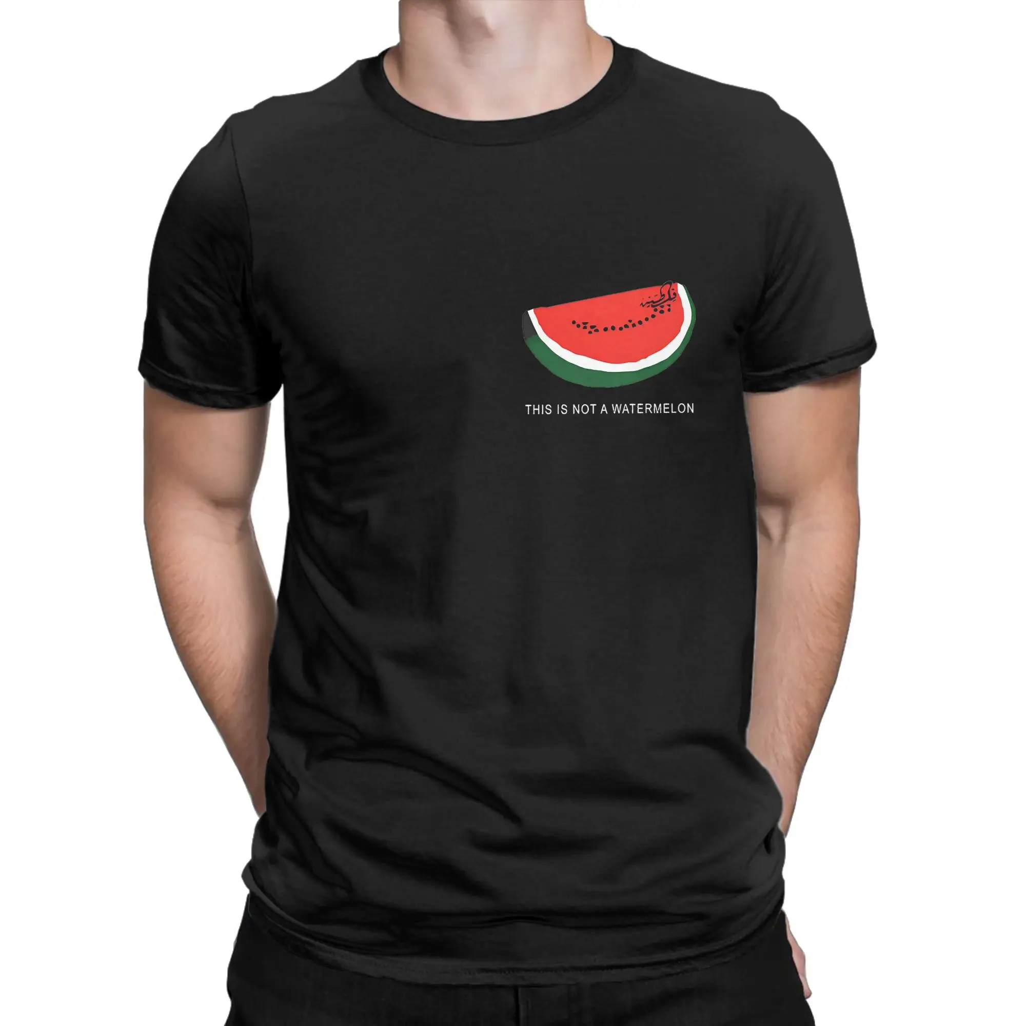 Watermelons Palestined Herren-T-Shirt, Vintage-T-Shirts, kurzärmeliges Rundhals-T-Shirt, 100 % Baumwolle, Geschenkidee, Tops