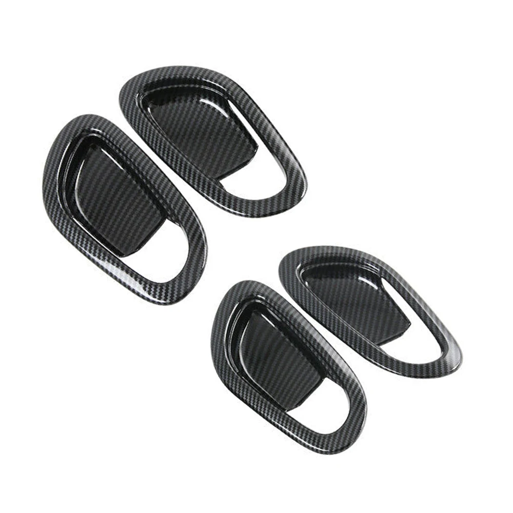 Carbon Fiber Inner Door Handle Bowl Protector Trim Set - 4 Pieces