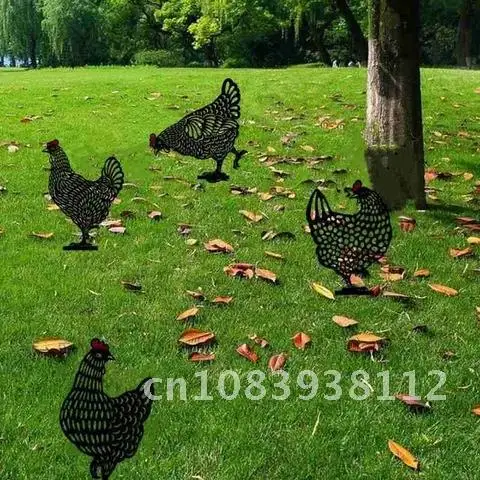 

Chicken Yard Art Hen Garden Decoration Outdoor Garden Backyard Lawn Stakes Easter Acrylic Hen Decor Mother's Day Gift Organizer