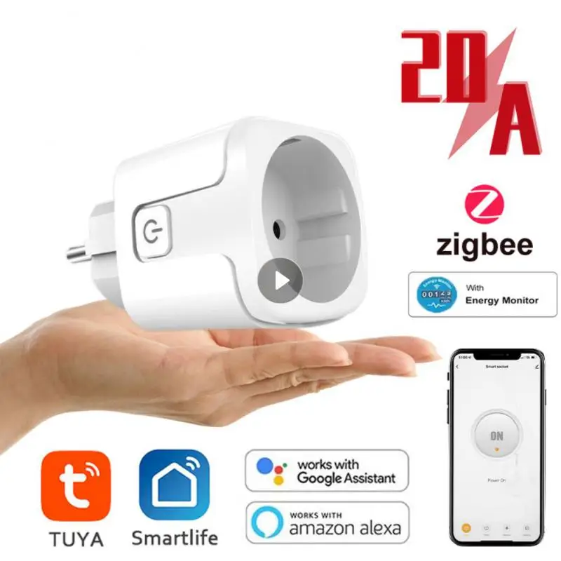 

Умная розетка с Wi-Fi, 1 шт., 20 А, с функцией таймера и монитором питания