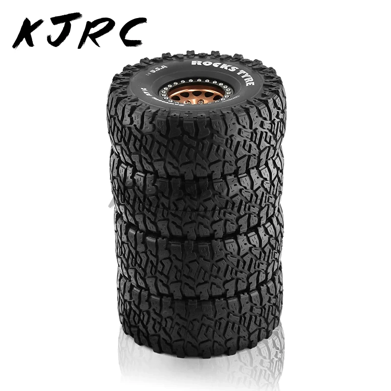 1/10 RC 크롤러 자동차, 금속 1.9 인치 비드락 휠 림 고무 타이어 세트, Traxxas TRX4 RC4WD D90 Axial SCX10 II III MST, 120mm, 4 개