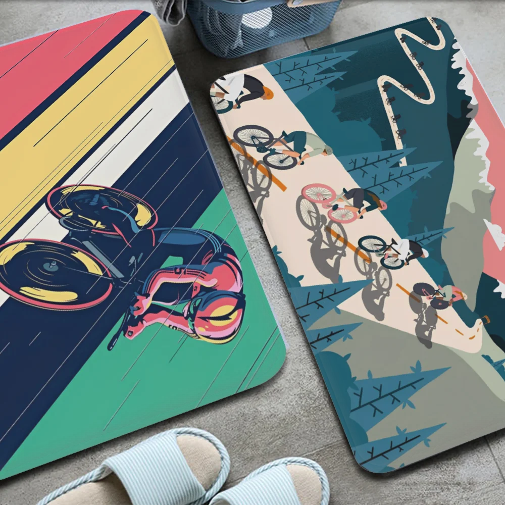Bicycle Amazing Anatomy Mountain Bike Floor Mat Floor Mat Soft Bedroom
