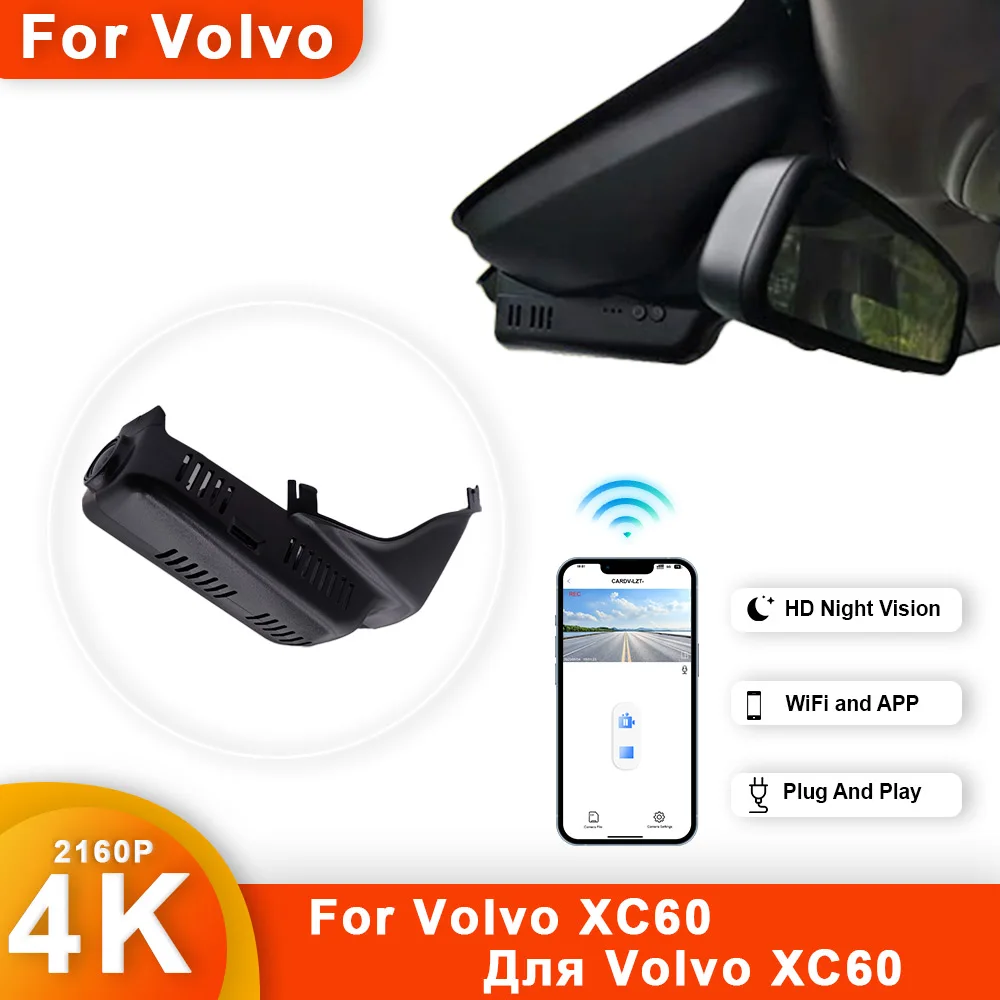 

For Volvo XC60 2014-2017 Front and Rear 4K Dash Cam for Car Camera Recorder Dashcam WIFI Car Dvr Recording Devices Accessorie