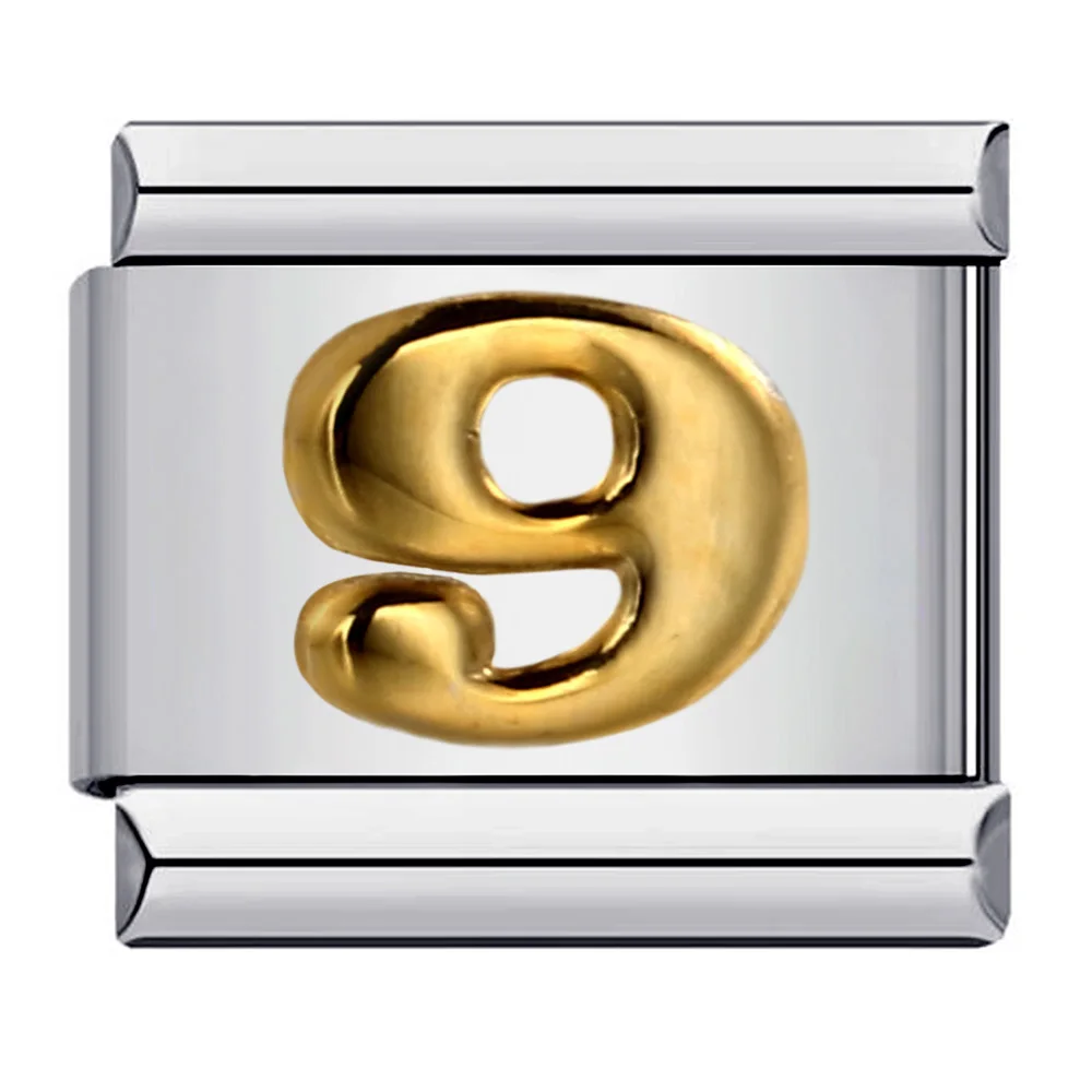Gold Figure Charm for Italian Links Bracelet - Stainless Steel, 9mm