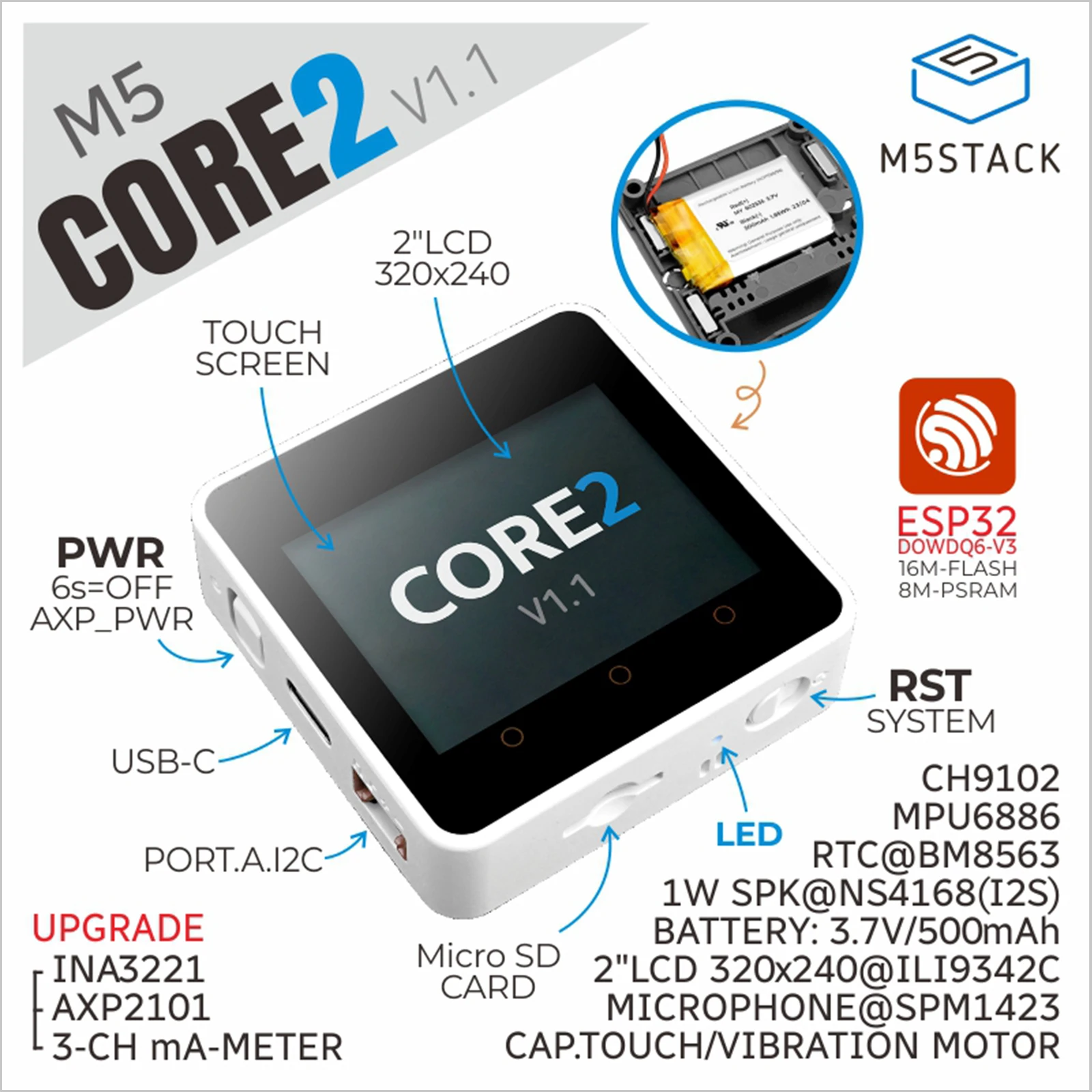 M5Stack Coreink 開発キット Amazon.co.jp: M5Stack CoreInk 開発キット (1.5インチ Eink