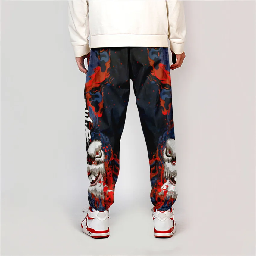 New creative chinese style Lion Dance sweatpants men women fitness Joggers spring cartoon trousers boys fashion jogger pants