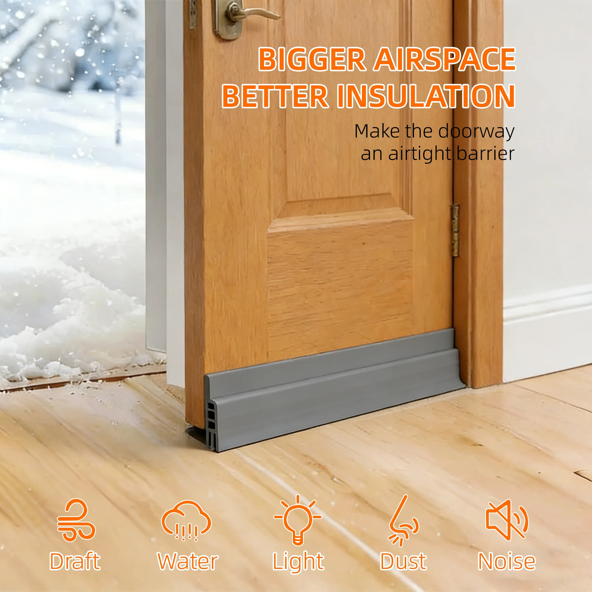 Enhanced Door Draft Blocker and Noise Reduction Insulator with Strong Adhesive