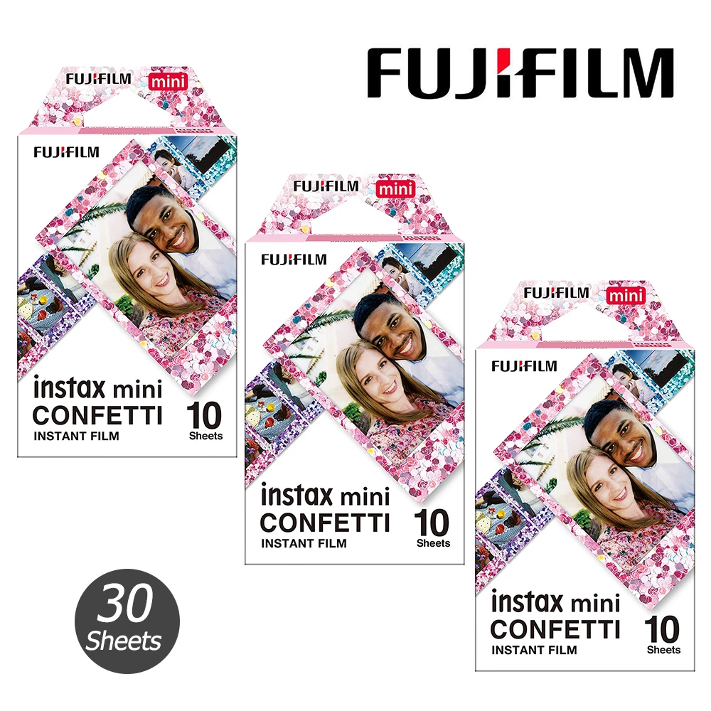 Nuovo Fujifilm Instax Mini Film Instax Mini 12 9 Confetti Design Film Per Fuji Mini 11 8 7S 25 26 70 90 Carta Fotografica Istantanea