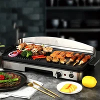 Griddle electric griddle teppanyaki commercial household grilled steak machine desktop griddle Korean frying pan 1
