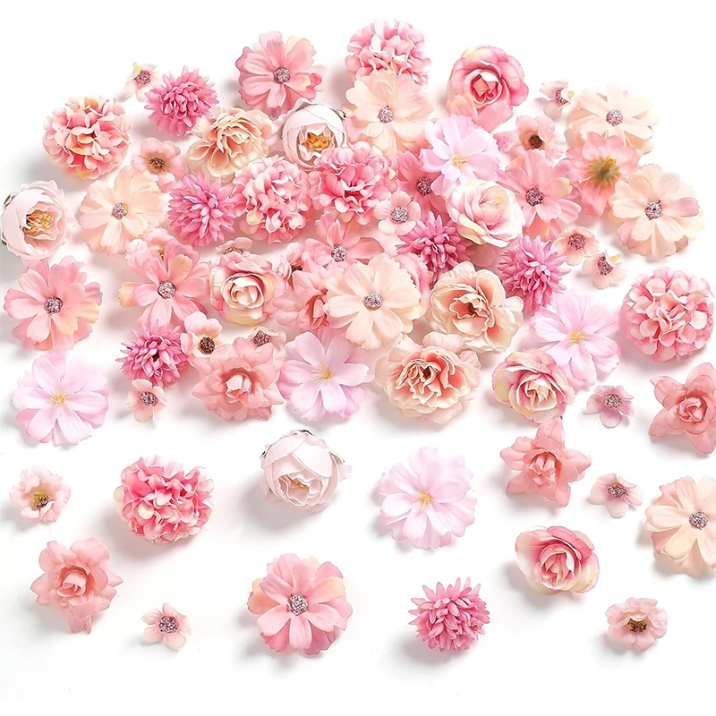 20 Stück 4cm Rosen Künstliche Blumenköpfe Seidenblumen für Hochzeitsdekoration Kranz Party Heim-Deko DIY Bastelzubehör Geschenke Ornament – Detail 9