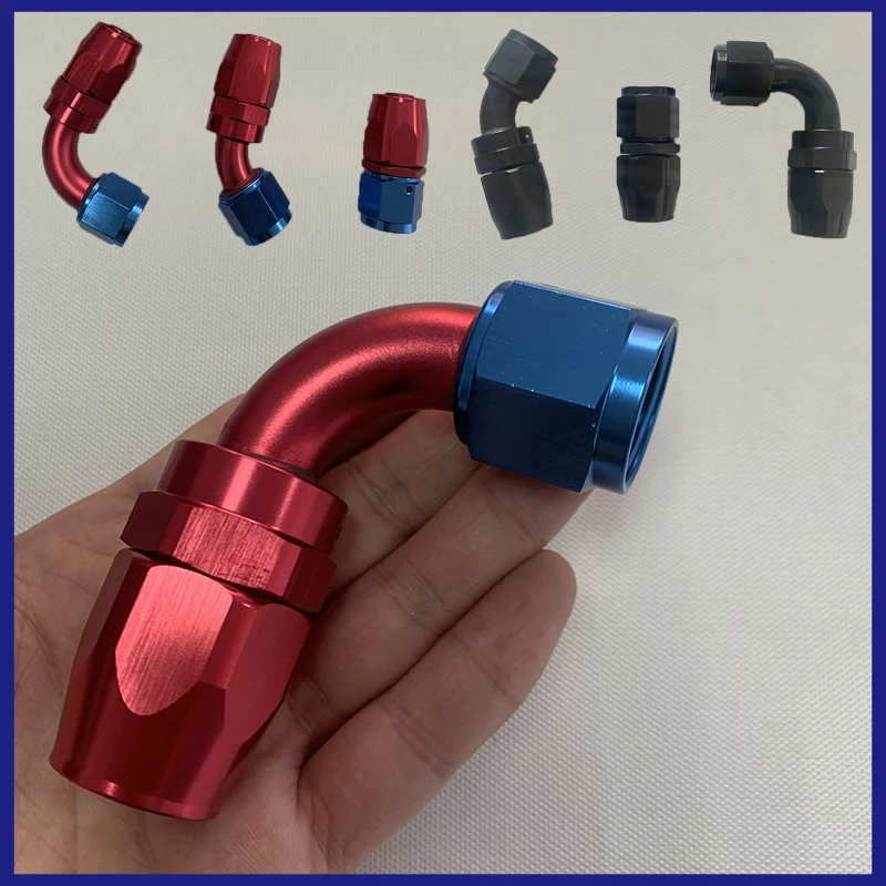 

AN4 6 8 10 12 Aluminium Fittings Adapter Forged Type Swivel Hose End Oil Fuel Reusable Fitting The Angle 0/45/90/180 Degree