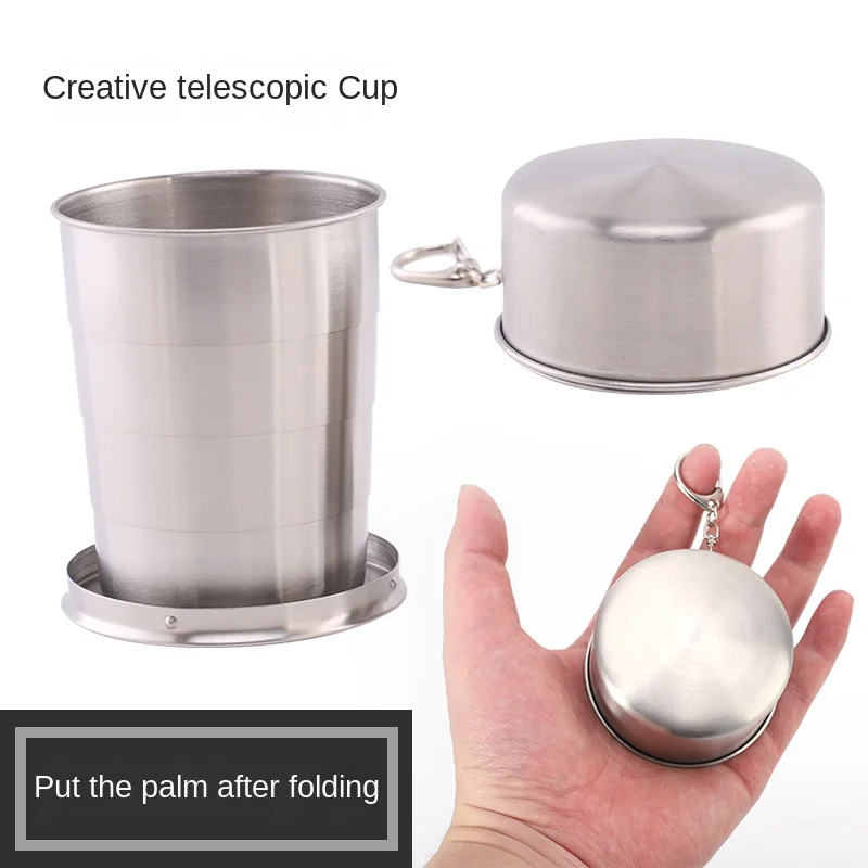 Folding Cup Stainless Steel Portable Outdoor Travel Camping 75ml/150ml/250ml
