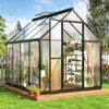 6x7.5 FT Greenhouse, Polycarbonate Greenhouse with Quick Setup Structure and Roof Vent, Aluminum Large Walk-in Greenhouse 2