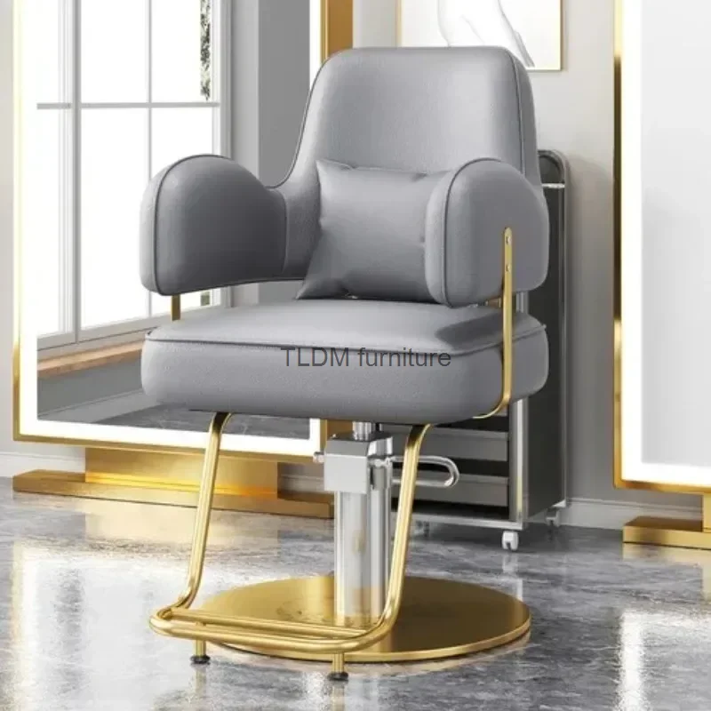 

Modern Hair Salon Barber Chairs European Style Hairdressing Chair Dressing Room Back Armchair Recliner Cabeceros Furniture