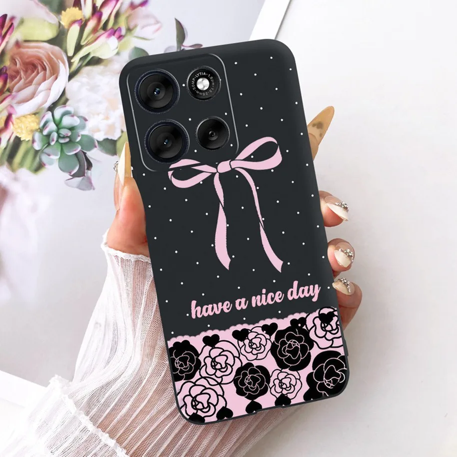 Stylish Bowknot Flower Soft Silicone Phone Case