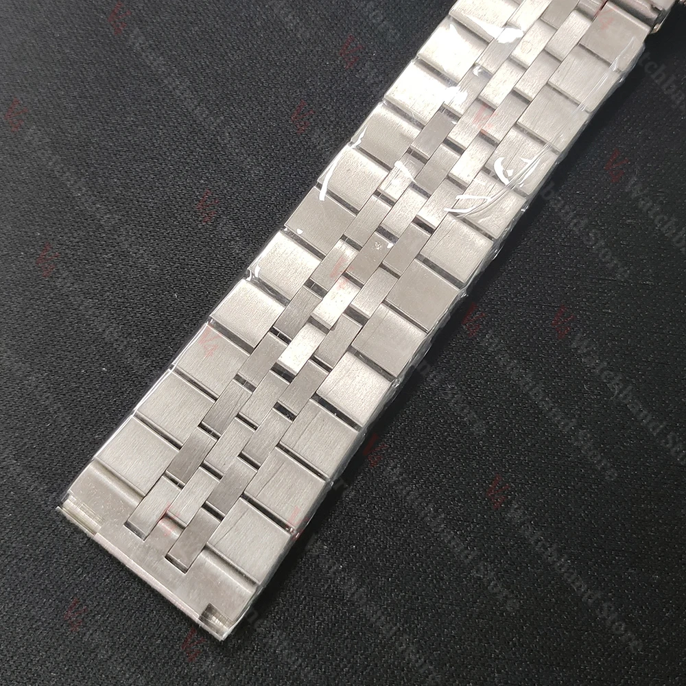 Solid Stainless Steel Curved End Watch Strap - Jubilee Bracelet Style