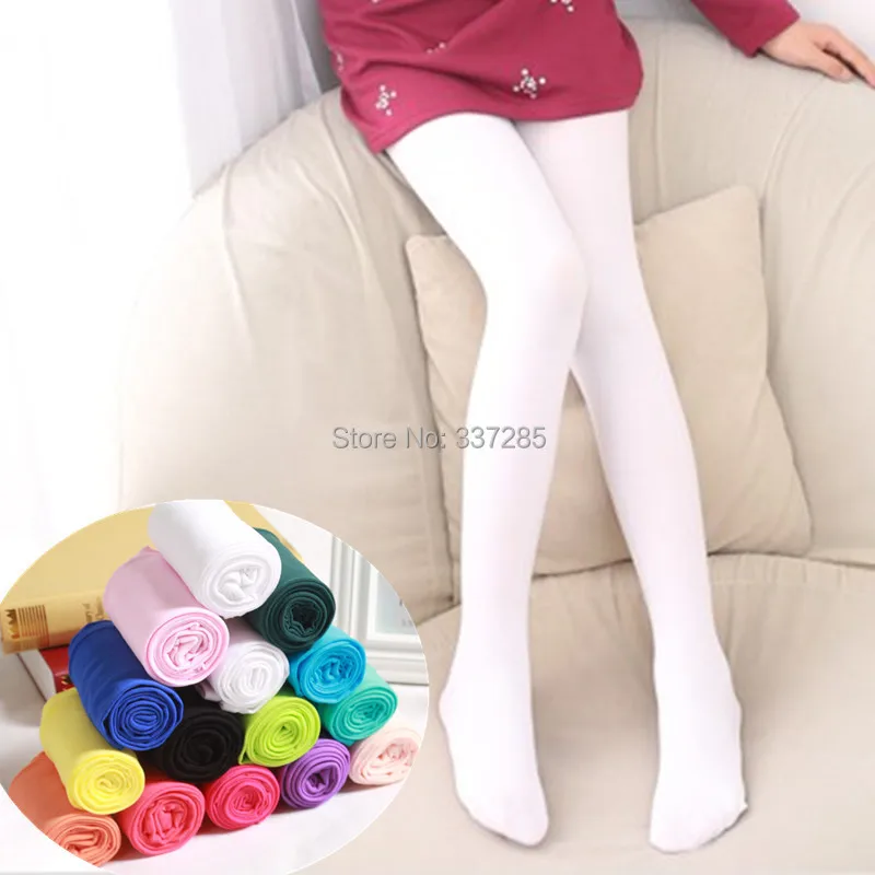 Spring autumn candy color child tights for baby girl kids velvet white pantyhose stockings for infant student ballet dance socks kids pantyhose ballet tights toddler tights