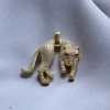 5PCS, 2022 Trendy CZ Leopard Pendant Copper Gold Plated Crystal Zircon Necklace Pendant for Jewelry Making Lucky Gift 6