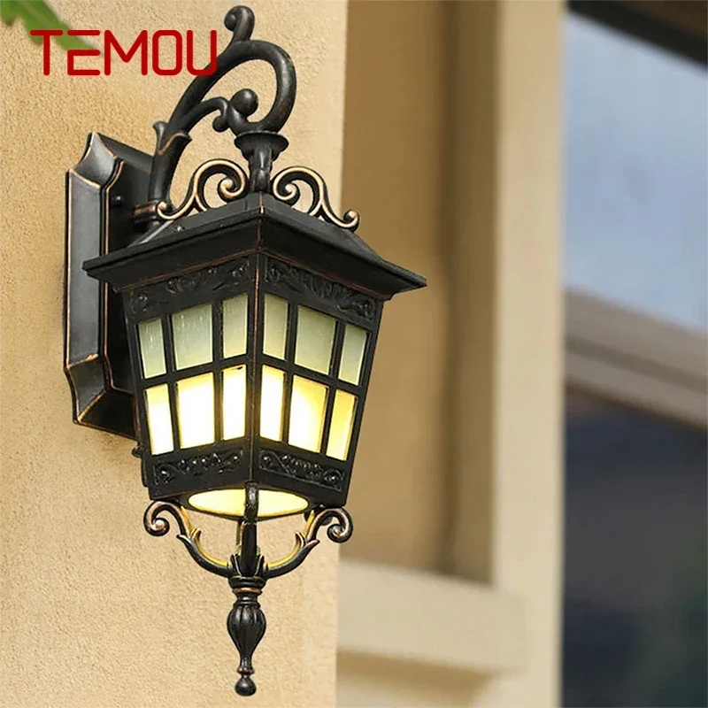 TEMOU 현대 LED 야외 벽 램프, 전기 심플 방수, 발코니 복도 안뜰 빌라 게이트 호텔