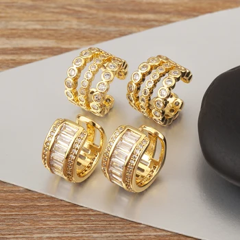 Nidin New Arrival Butterfly/Star Shape Fine No Piercings Clip Earrings For Women Single Multilayer Shine Zircon Ear Cuff Jewelry