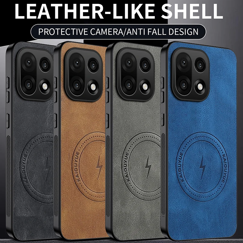 Luxury Leather Skin Magnetic Magsafe Protective Phone Case