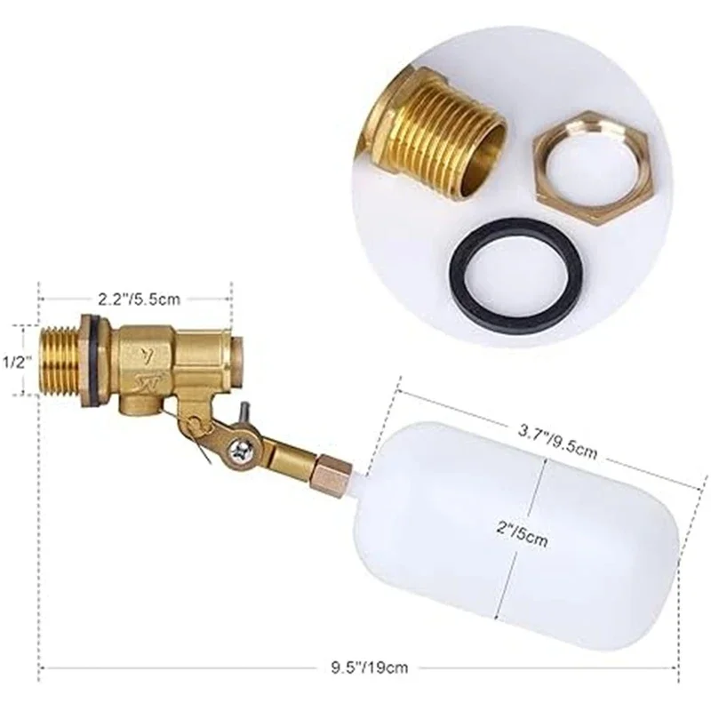 1 Inch Float Valve Water Float Valve For Pond Valve Shutoff Auto Fill For Livestock Tanks Aquariums 1PCS