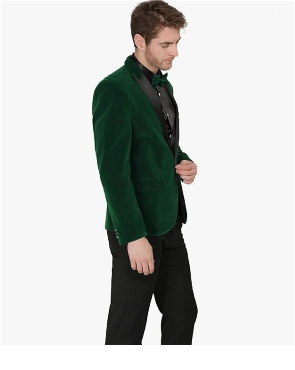 Full Men's Suit  Velvet 2 Piece One Button Slim Fit Elegant Groom's Suits Blazer Tuxedo Blazer Party Dinner Jacket & Pants