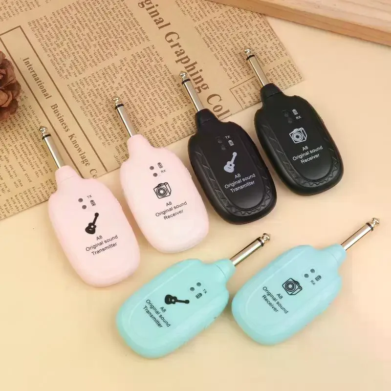 A8 Guitar Wireless System Transmitter Receiver Built In Rechargeable Wireless Guitar Transmitter