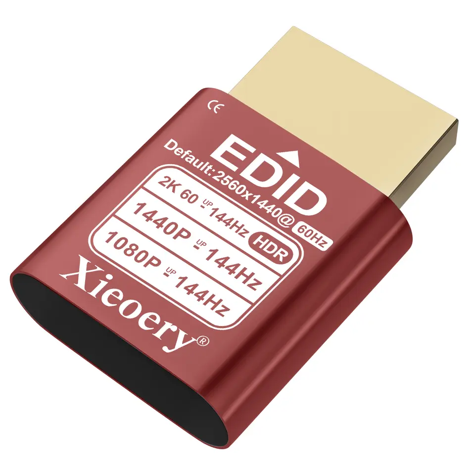 2K Headless HDMI Dummy Plug with HDR, 2560×1440 EDID Emulator,60–144Hz Virtual Display Adapter for Headless PCs & Remote Desktop image 1