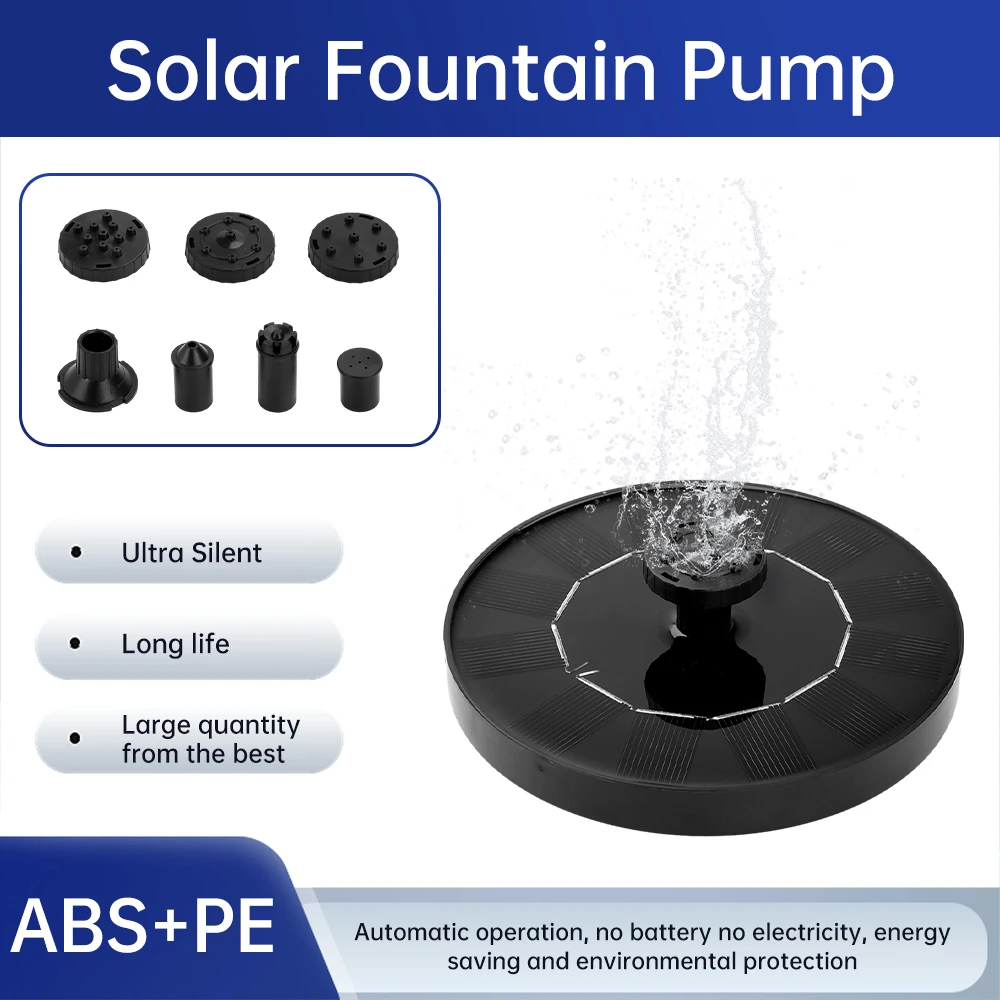 Outdoor Solar Fountain Pump Floating Solar Bird Baths Water Fountain Garden Water Pond Swimming Pool Decor Spring