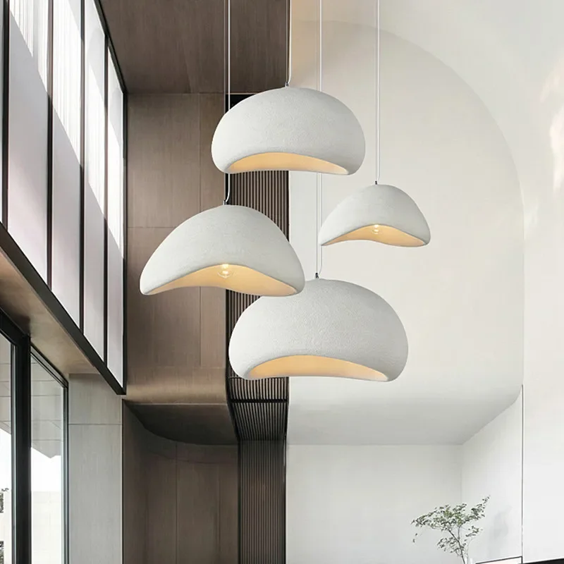 

Nordic Minimalist Designer LED Chandeliers Dining Table Living Room Wabi Sabi Pendant Lights Island Lighting Decor Hanging Lamps